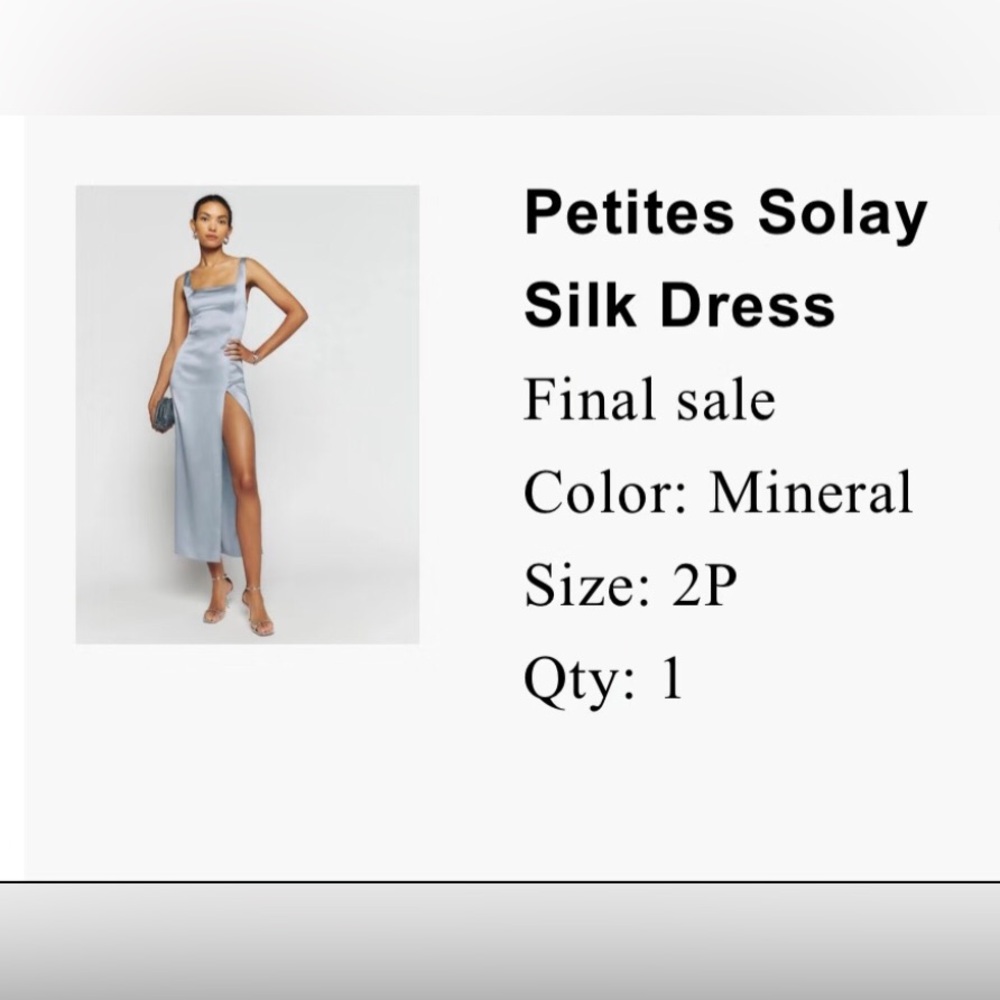Reformation solay silk dress petite 2